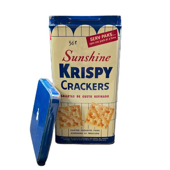 Sunshine Krispy Crackers/Saltines Tin 56 cents 1950s - Picture 7 of 8